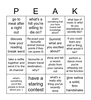 IA Icebreaker Bingo Card