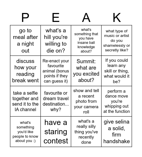 IA Icebreaker Bingo Card