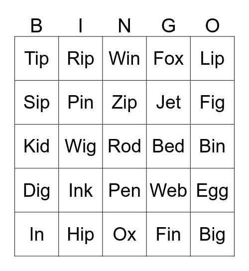 Rookie Time! Bingo Card