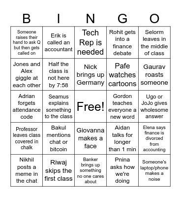 Dragon Bingo Card