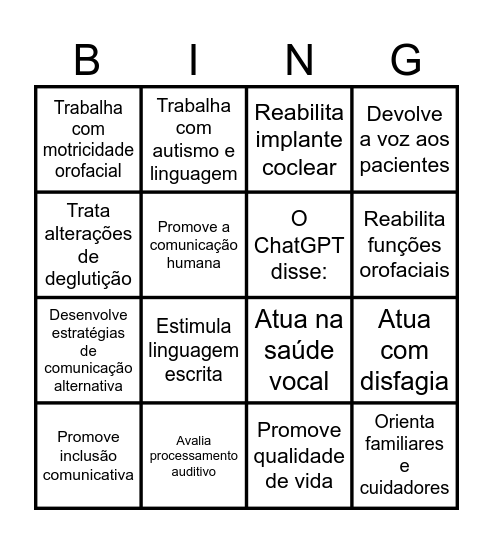 Bingo da Fono Bingo Card