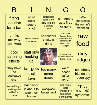 BAR RESCUE BINGO Card