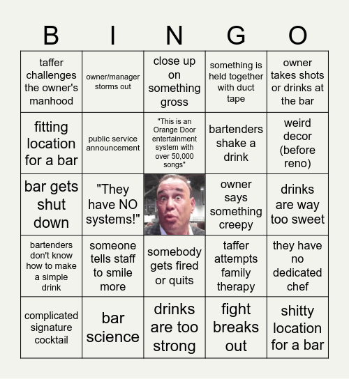 BAR RESCUE BINGO Card