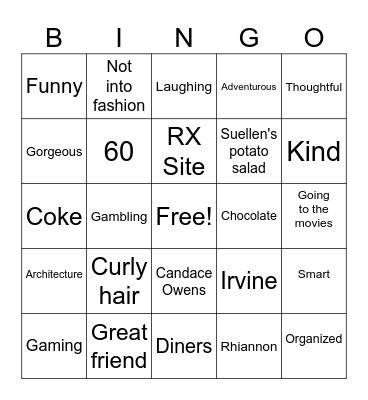 Diane is 60! Bingo Card