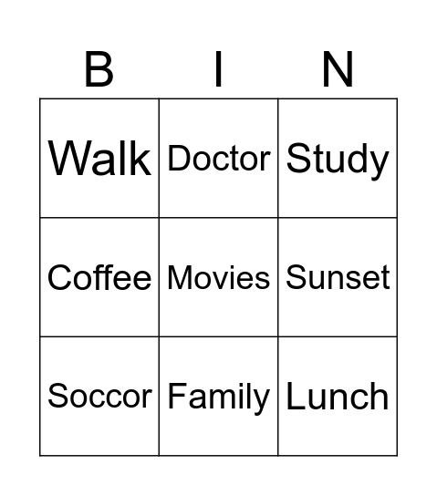 Bingo Card