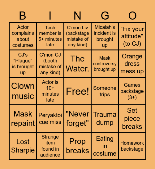 LFTO Bingo Card