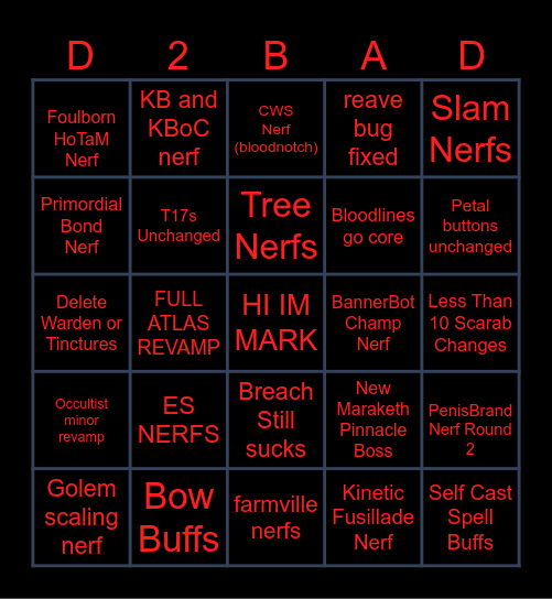 3.28 Reveal Bingo Card