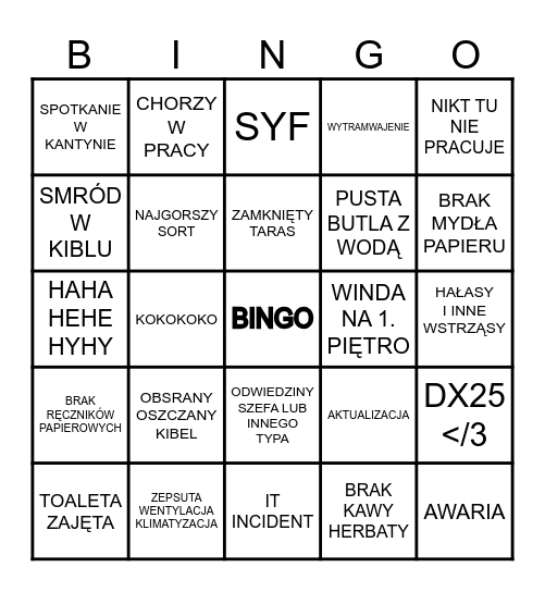 Adastki Bingo Card