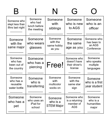AGS Bingo Card