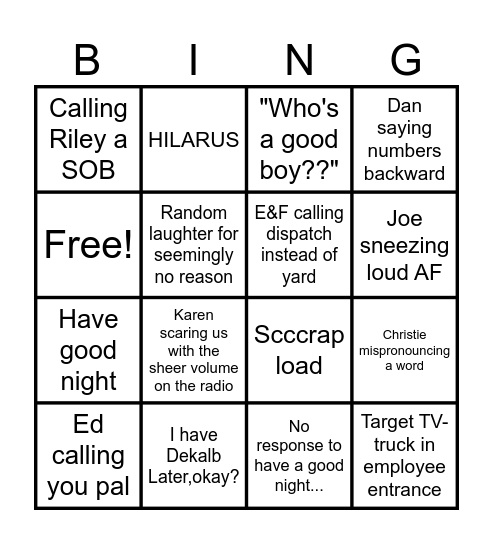 Weekend wins Bingo Card