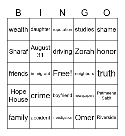 Good People Bingo Card