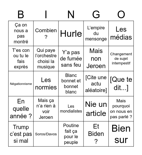 Baba Bingo Card