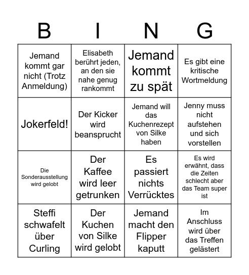 Fachbereichstreffen Bingo Card