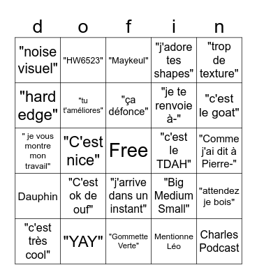 super Bingo de charles dauphin !!! Bingo Card