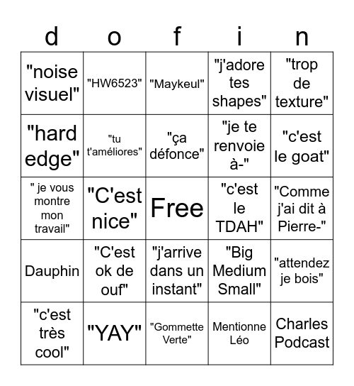 super Bingo de charles dauphin !!! Bingo Card