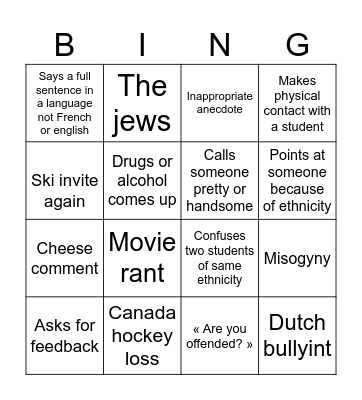 Here we go again Bingo Card