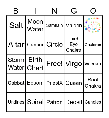 Witchy Bingo Card