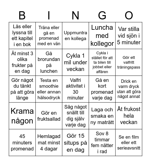 HÄLSOBINGO Card