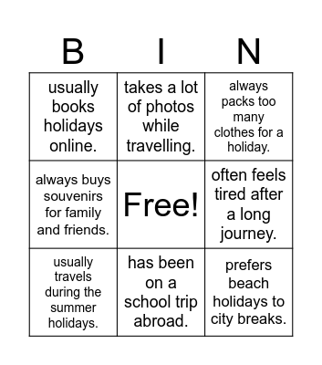 FIND SOMEONE WHO Bingo Card