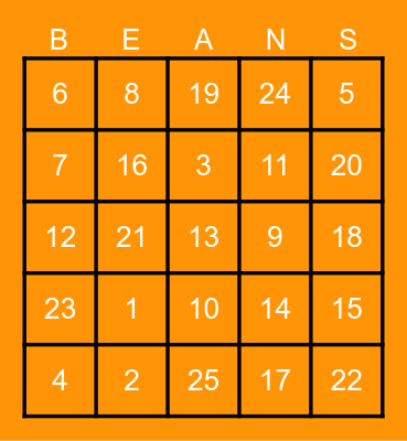 TEST Bingo Card