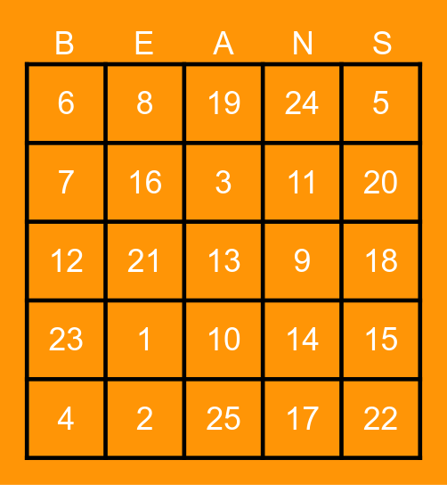 TEST Bingo Card