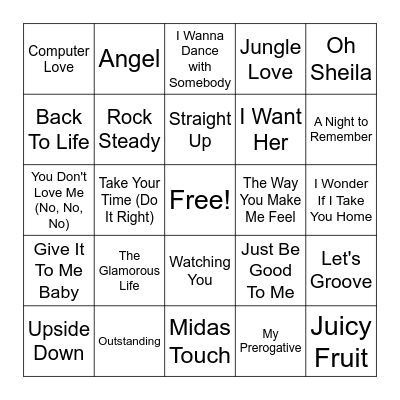 BANG BHM Bingo - 80s Bingo Card