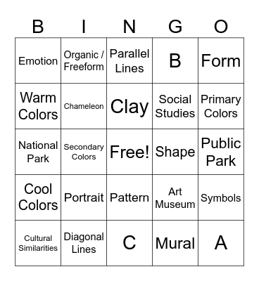 Art Bingo Card