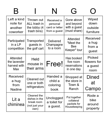 Who Has... Bingo Card