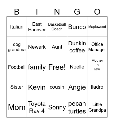 Natalie's 70th Birthday Bingo Card