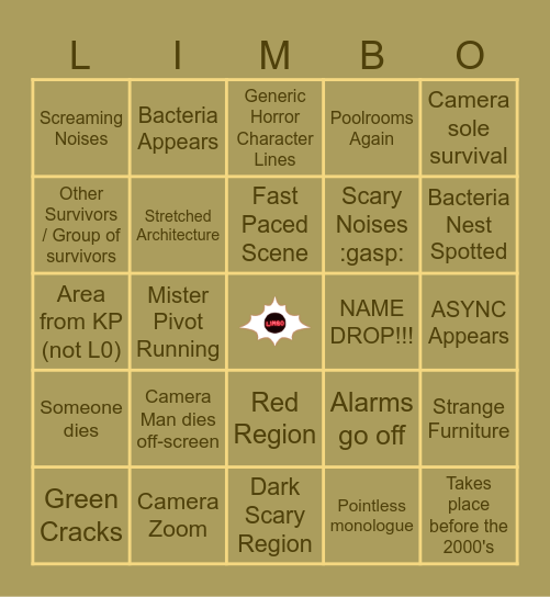 The Kane Pixels LIMBO (Bingo) Bingo Card