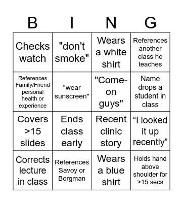 McGriddle Bingo Card