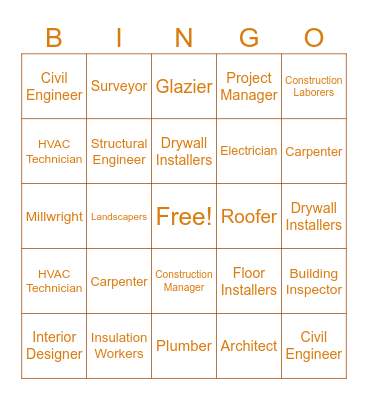 Careers in Architecture & Construction Bingo Card