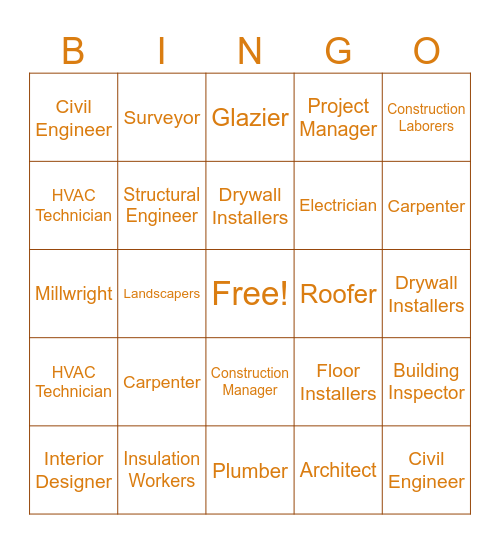 Careers in Architecture & Construction Bingo Card