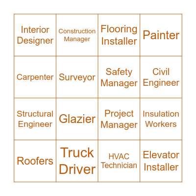 Careers in Architecture & Construction Bingo Card
