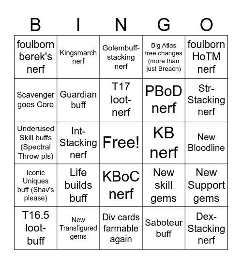 3.28 Bingo Card