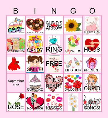 Love & Friendship Day BINGO Card