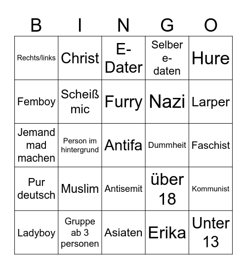 Neighbours Bingo Card