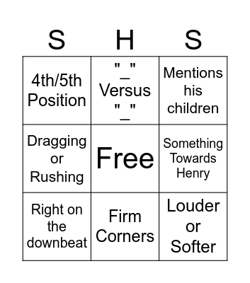 Mr Perry Bingo Card