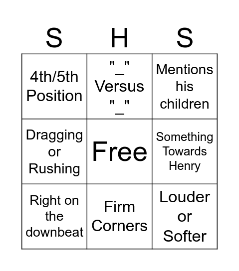 Mr Perry Bingo Card