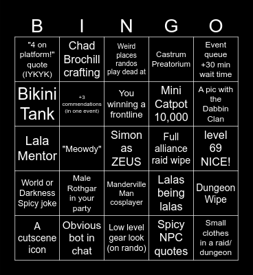 Rando Bingo Card