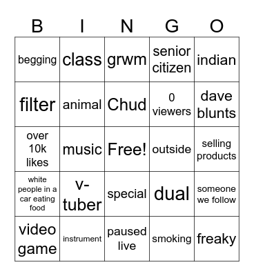 live Bingo Card