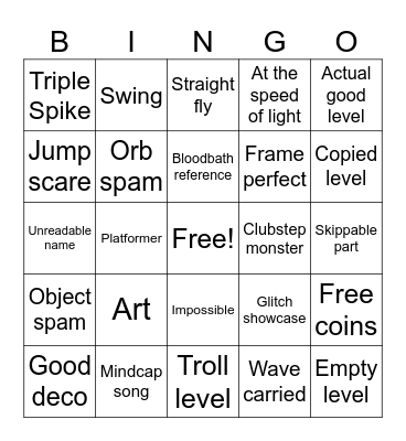 RECENT TAB Bingo Card