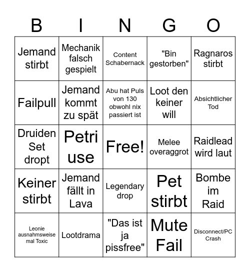 Sauercrowd Raid 2 Bingo Card