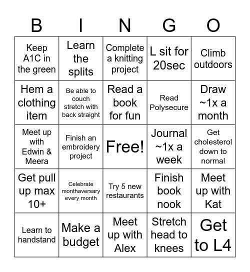 2026 Bingo Card