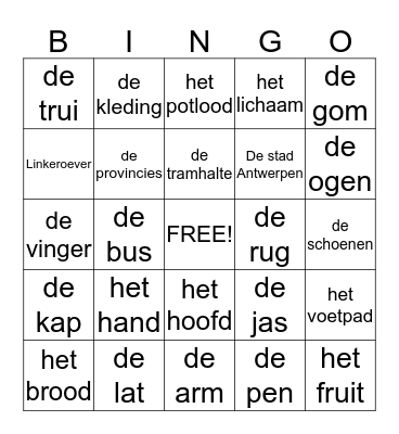 allerlei Bingo Card