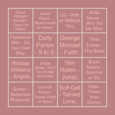 Music bingo Card