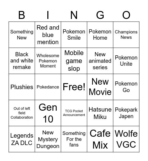 Pokemon 30th Bingo Card