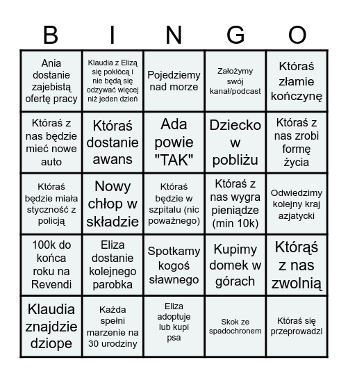 Bingo 2026 Bingo Card