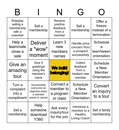 Belonging Bingo: The Membership Challenge Bingo Card