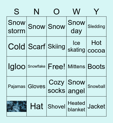 Winter Survival Bingo Card